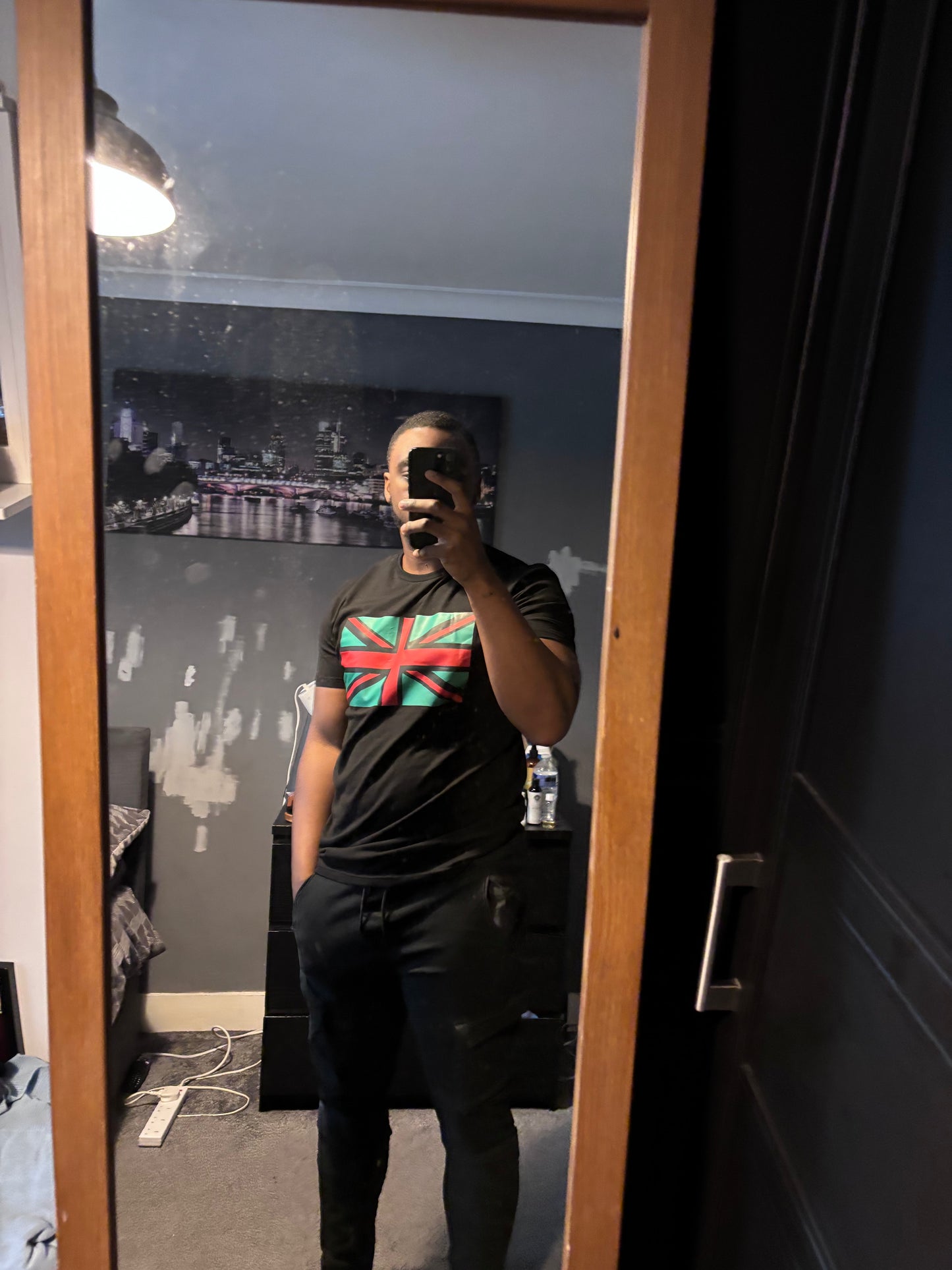 Pan African Union Jack T-Shirt (Black, Red and Green) Unisex