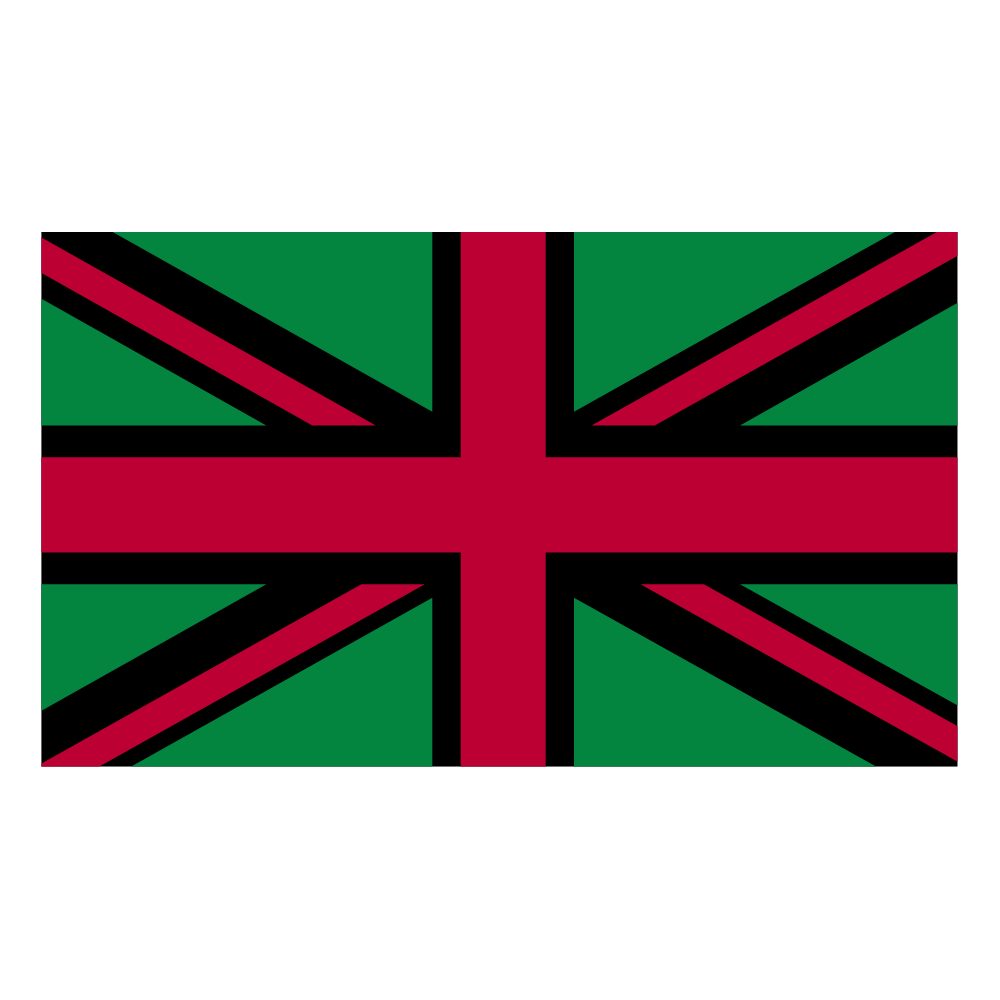 Pan African Union Jack T-Shirt (Black, Red and Green) Unisex