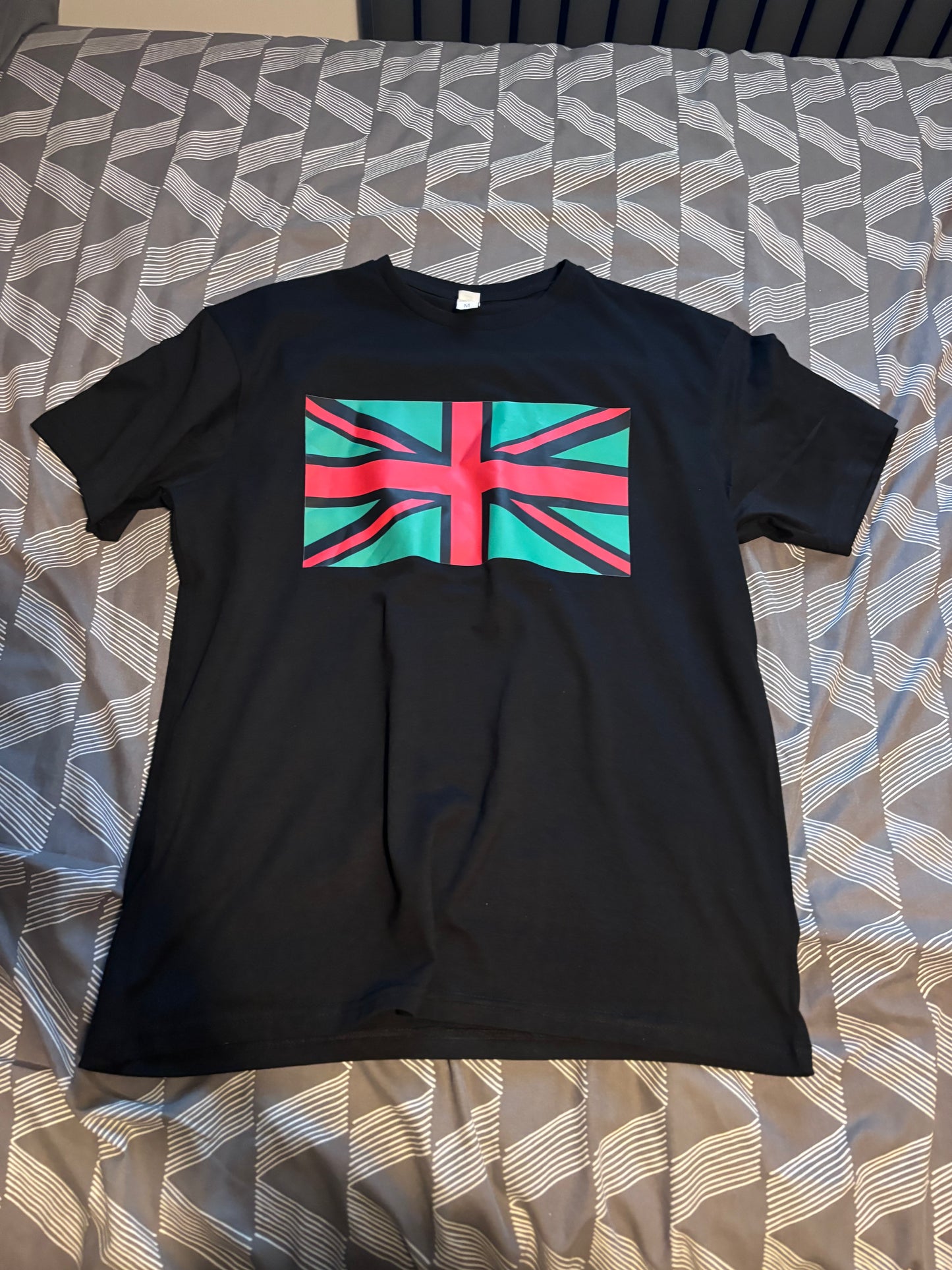 Pan African Union Jack T-Shirt (Black, Red and Green) Unisex