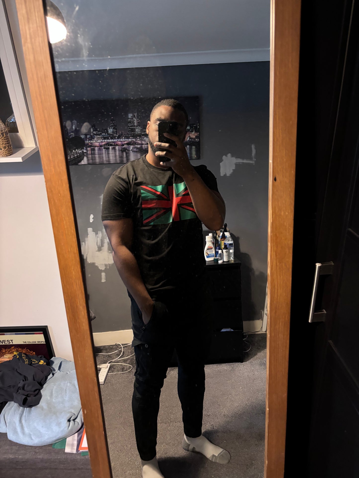 Pan African Union Jack T-Shirt (Black, Red and Green) Unisex