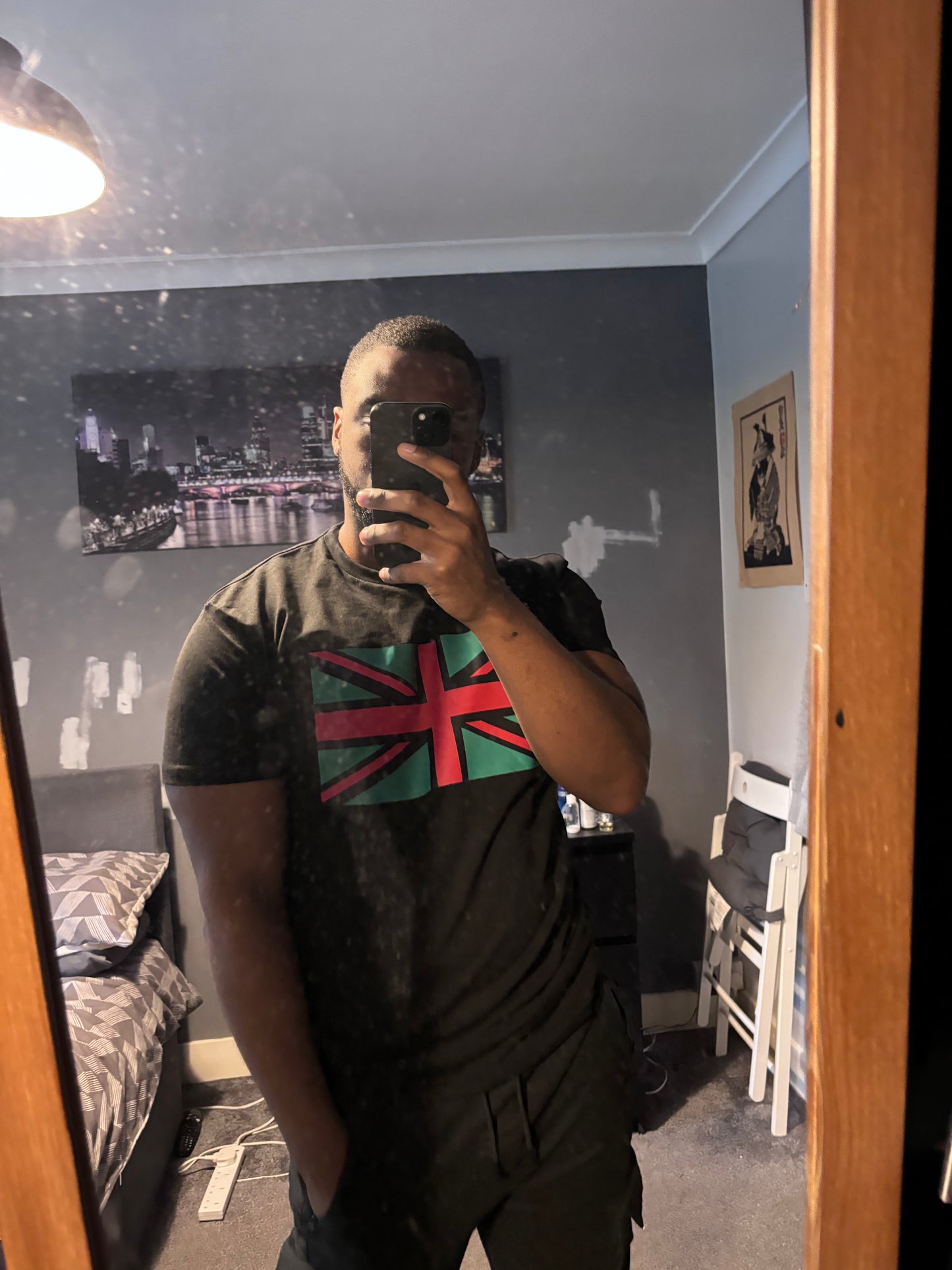 Pan African Union Jack T-Shirt (Black, Red and Green) Unisex